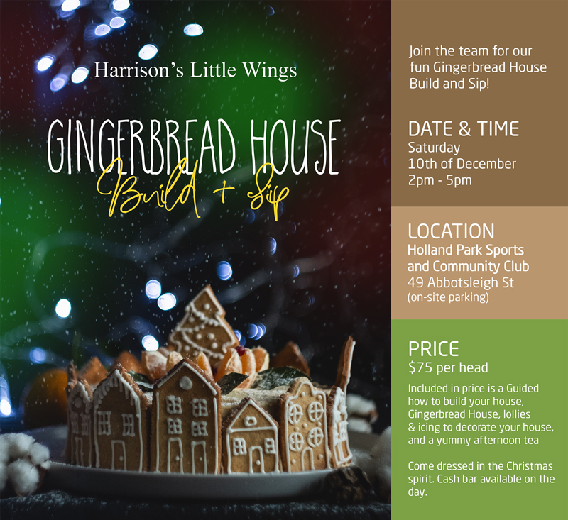 Gingerbread House Build & Sip by Harrison's LIttle Wings